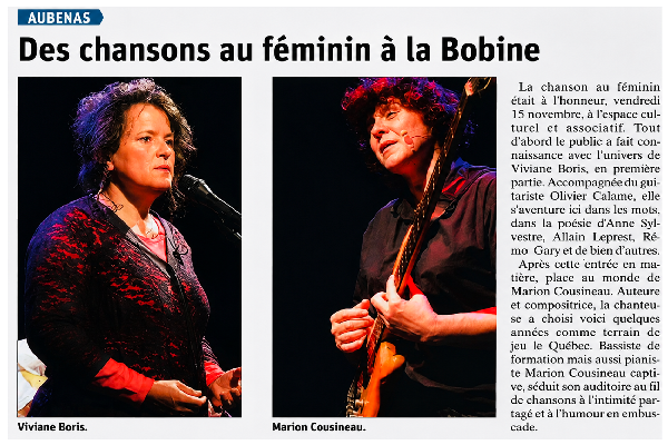 Viviane Boris : auteure compositrice interprète